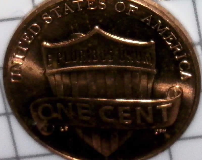 2015-P-Lincoln-Cent-With-Retained-Die-Break-On-Shield-It's-Big-And-Chunky